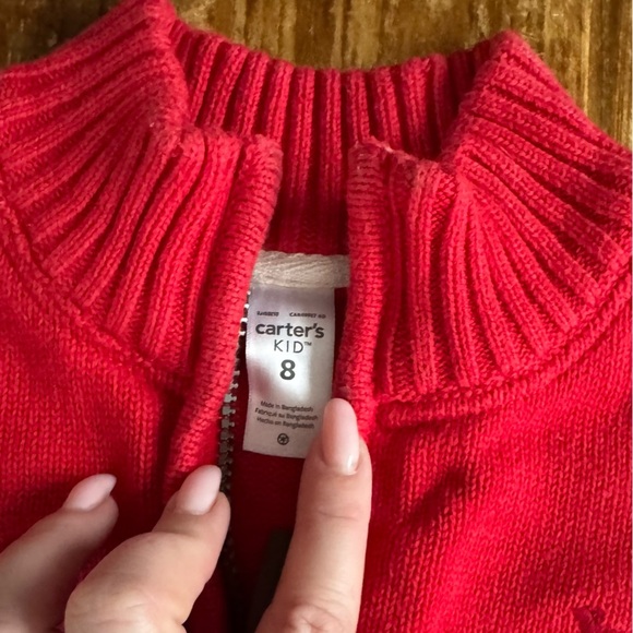 Red Half-Zip Sweater - Picture 3 of 3